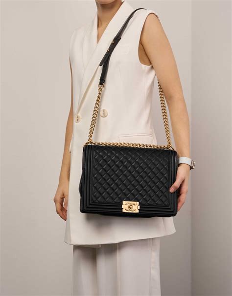 black and gold chanel boy bag|Chanel Boy Bag: Your Guide to Sizes, Styles, Prices .